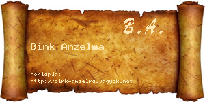 Bink Anzelma névjegykártya